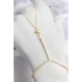 Gold Renk Pirinç Zirkon Taşlı Kutup Yıldızı Model Şahmeran - Ebj260612w44024