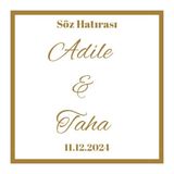Gold Renk Söz Hatırası Çikolata Etiketi 3,5x3,5 cm 70 Adet - Arletikettasarım