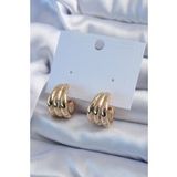 Gold Renk Yarım Halka Model Pirinç Kadın Küpe
