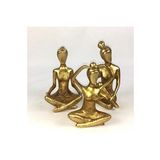Gold Renk Yogacı Kız 3lü Biblo