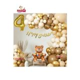 Gold Retro Renk Oturan Ayi Folyo Balonlu Balon Zincir Set Doğum Günü Parti Seti Süsü, 125569663341