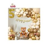 Gold Retro Renk Oturan Ayi Folyo Balonlu Balon Zincir Set Doğum Günü Parti Seti Süsü, 125569663342
