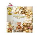 Gold Retro Renk Oturan Ayi Folyo Balonlu Balon Zincir Set Doğum Günü Parti Seti Süsü, 12556966334
