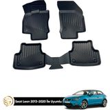 Gold Seat Leon 3D Havuzlu Paspas 2013-2020 Kauçuk Vox - Siyah