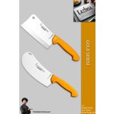 Gold Serisi Pide Börek Mutfak Bıçağı Salata Pizza Bıçak Kıyma Satırı Doğrama 2 Li Set (Mft-012)
