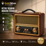 Gold Silver Gs-1335 Retro Tasarım Bluetooth Şarjlı Nostalji Radyo