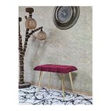 Gold Sivriltme Ayaklı 60 Cm Puf Bench - Puf - Bench - Oturak - Mutfak Oturağı - Antre Oturağı Bordo Renk 60 X 40 Boyut/Ebat