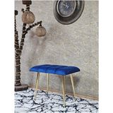 Gold Sivriltme Ayaklı 60 cm Puf Bench - Puf - Bench - Oturak - Mutfak Oturağı - Antre Oturağı Mavi Renk 60 x 40 Boyut/ebat - Çok Renkli