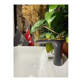 Gold Siyah Lavabo Bataryası Şelale Musluk Doğal Naturel Akışlı Banyo Musluğu
