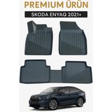 Gold Skoda Enyaq 2021+ Uyumlu 3D Oto Paspas Premium - Siyah