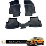 Gold Skoda Karoq 3D Havuzlu Paspas Kauçuk Vox - Siyah