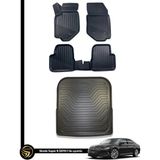 Gold Skoda Super B 3D Havuzlu Paspas 2015-2023 + Bagaj Havuzu Araca Özel Dolcex Kauçuk Set - Siyah
