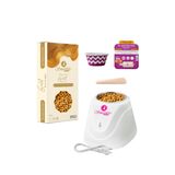 Gold Soyulabilen Boncuk SİR ağda seti 225g. Boncuk ağda + Sir ağda makinası +Spatula