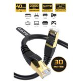 Gold Step 30 METRE CAT 8 Ethernet Kablosu 40 Gigabit/S 2000 Mhz Premium Metal Zırhlı RJ45 Konnektör