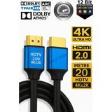 Gold Step 4K Ultra Hd 2.0V Alüminyum Başlık Altın Uçlu Hdmi Kablo - 20 m