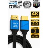 Gold Step 4K Ultra Hd 2.0V Alüminyum Başlık Altın Uçlu Hdmi Kablo - 3 m