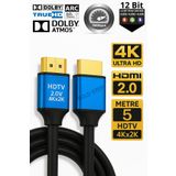 Gold Step 5 METRE 4K ULTRA HD 2.0V ALÜMİNYUM BAŞLIK ALTIN UÇLU HDMİ KABLO