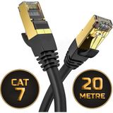 Gold Step Cat 7 Ethernet Kablosu 10 Gigabit/s 600 Mhz Premium Metal Zırhlı RJ45 Konnektör - 20 m