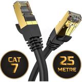 Gold Step Cat 7 Ethernet Kablosu 10 Gigabit/s 600 Mhz Premium Metal Zırhlı RJ45 Konnektör - 25 m