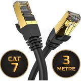 Gold Step Cat 7 Ethernet Kablosu 10 Gigabit/s 600 Mhz Premium Metal Zırhlı RJ45 Konnektör - 3 m