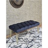 Gold Tel Ayaklı 90 cm Puf Bench - Puf - Bench - Kasalı Oturak - Oturak - Yatak Ucu Puf Füme Renk 90 x 40 Boyut/ebat - Renkli