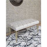 Gold Tel Ayaklı 90 cm Puf Bench - Puf - Bench - Kasalı Oturak - Oturak - Yatak Ucu Puf Krem Renk 90 x 40 Boyut/ebat - Renkli