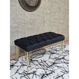 Gold Tel Ayaklı 90 cm Puf Bench - Puf - Bench - Kasalı Oturak - Oturak - Yatak Ucu Puf Siyah Renk 90 x 40 Boyut/ebat - Renkli