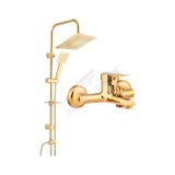 Gold Tepe Duş Seti Duş Robotu Banyo Duş Bataryası Yağmurlama Duş Başlığı Altın