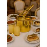 Gold Termoslu Paslanmaz Çelik Buz Kovası ve Buz Maşası Set 18/10 - 304 Paslanmaz Çelik