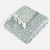 Gold Throw 4 Katlı Müslin Koltuk ŞALI/125X190 / Bürümcük Doku (Su Yeşili) - 0,6 x 19 x 29 cm - Çok Renkli