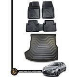 Gold Toyota Corolla 2013+ 3D Zebra Oto Paspas ve Araca Özel Kauçuk Bagaj Havuzu Seti - Siyah