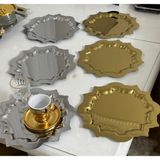 Gold ve Gümüş 6 Lı Güneş Model Servis ve Sunum Tepsisi