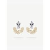 Gold Ve Gümüş Detaylı Küpe
