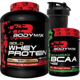 Gold Whey Protein Tozu 2250 gr Çikolatalı + Bcaamax Bcaa 585 gr Yeşil Elmalı + Shaker Hediyeli
