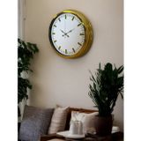 Gold & White Lüks Tasarım 40 Cm Gold Metal Duvar Saati