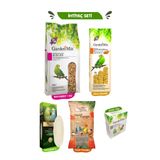 Gold Wings Premium Beşli Set: Muhabbet Yemi 1 Kg + Ballı Kraker + Kalamar Kemiği + Yulaf Tohumu + Gaga Taşı