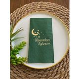 Gold Yaldızlı Yeşil Ramadan Karem Peçete 16 Adet