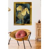 Gold Yapraklar Tek Parça Pleksi Tablo, 60 x 80, PT-007