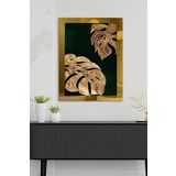 Gold Yapraklar Tek Parça Pleksi Tablo, 60 x 80, PT-016