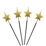 Gold Yıldız Şekilli Mum 4'lü