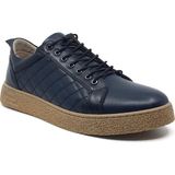 Goldbrand %100 Hakiki Deri Erkek Kışlık Rahat Günlük Casual Süs Bağcıklı Yeni Sezon Sneaker Ayakkabı 40-44 - Lacivert