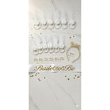 GOLDCENTER BEYAZ GOLD BRİDE KUŞAK TAÇ VE 10 ADET BİLEKLİK