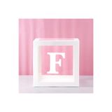 GOLDCENTER F Harfli 1 Adet Kutu Beyaz Şeffaf Balon Kutusu 25x25cm Yapışkan Harfli