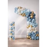 GOLDCENTER Okyanus Temalı Baby Shower Set 119 Parça; Baby Kutu ve Lateks Balon Set