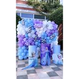 GOLDCENTER Parti Setim^^ Elsa Frozen Konsept Balon Seti,Gümüş Krom*Mac. Lila*Mac. Mavi* Beyaz 100'lü Balon Seti