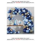 GOLDCENTER Parti Setim^^ Macaron Mavi* Gece Mavisi* Gold Krom* Şeffaf 100'lü Balon Seti