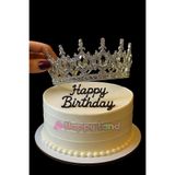 GOLDCENTER Pasta Tacı Tamtur Gümüş Renk 12x12 Cm Doğum Günü Taçı Pasta Süsü Yuvarlak Mika Tac Kına Düğün Tacı