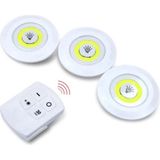 Goldeex 3lü Kumandalı Yapışkanlı Kablosuz Pilli LED Spot Lamba - Beyaz - 1 - 10 W