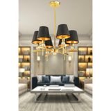 Golden 6lı Şapkalı Modern Genç Odası Yemek Masası Üstü Salon Avize - 1 - Ahşap