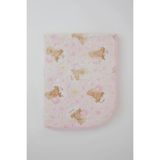 Golden Breeze Golden Yenidoğan Bebek Battaniyesi Emboss Kabartma Ayıcık Desenli Pembe